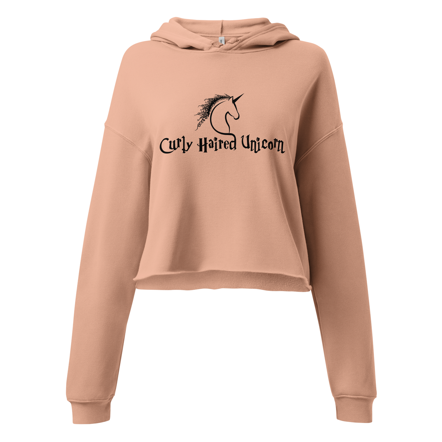 Curly Haired Unicorn Crop Hoodie