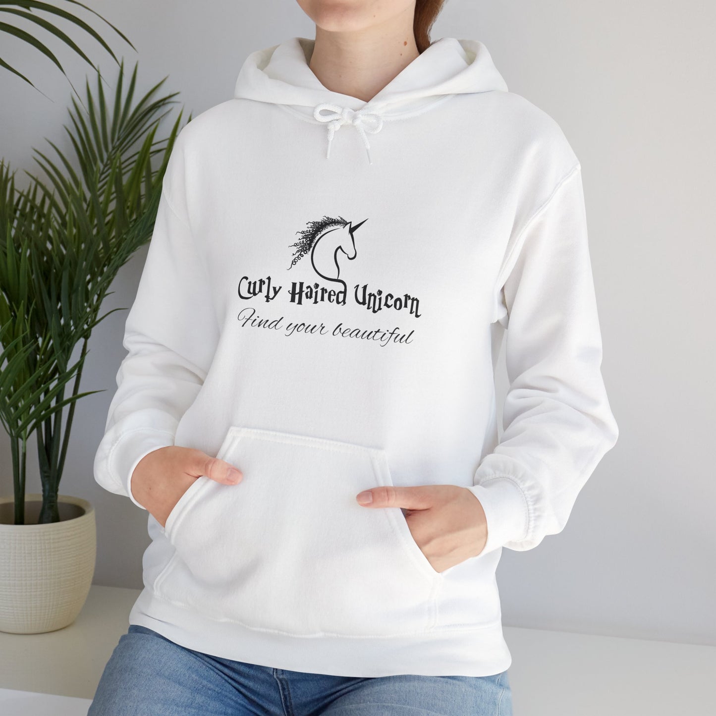 Curly Haired Unicorn Unisex Heavy Blend™ Hooded Sweatshirt