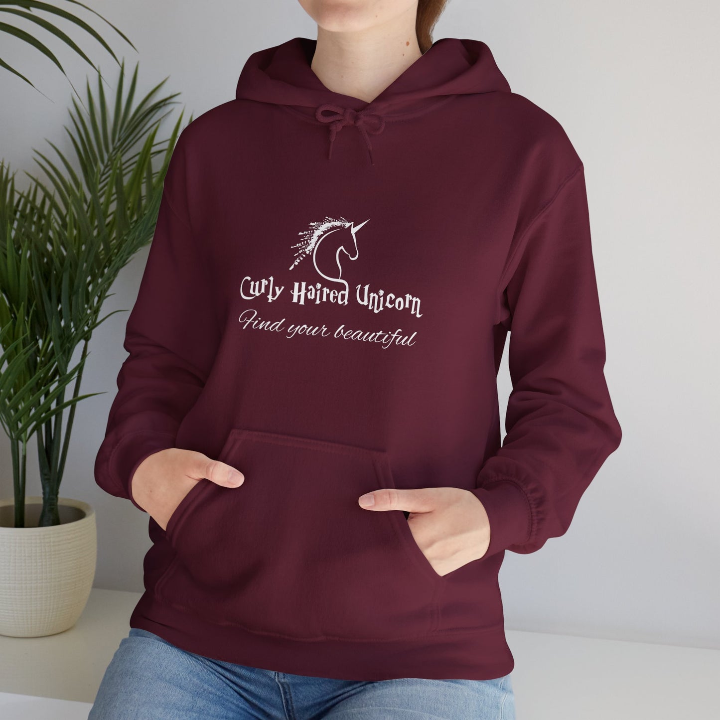 Curly Haired Unicorn Unisex Heavy Blend™ Hooded Sweatshirt