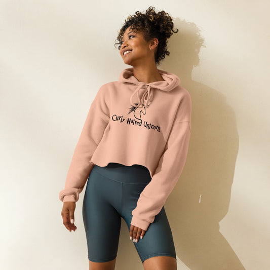 Curly Haired Unicorn Crop Hoodie